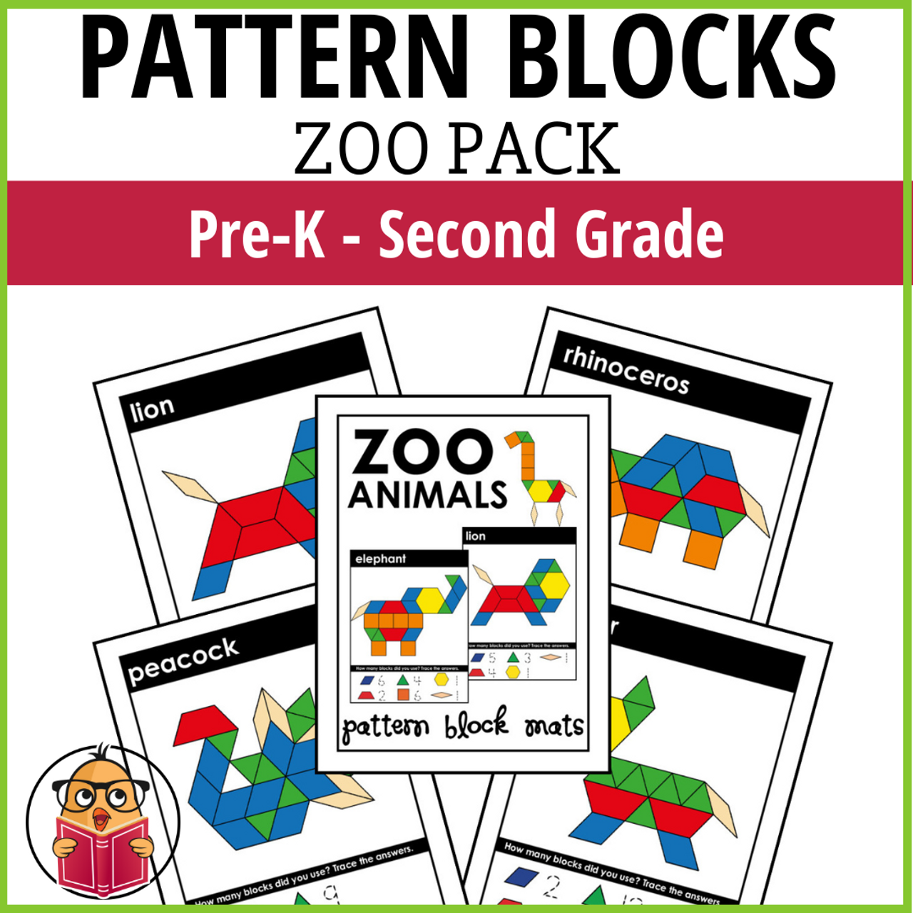 Pattern Block Activities - Zoo Animals