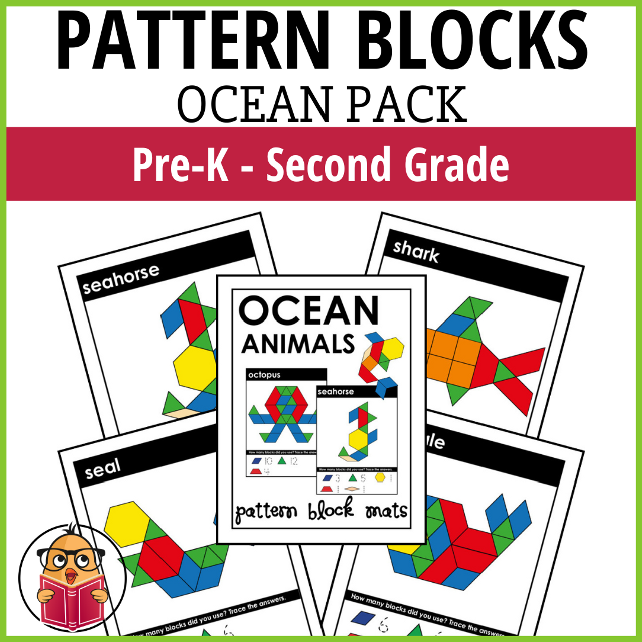 Pattern Blocks: Ocean Animals - Pre-K - 2nd