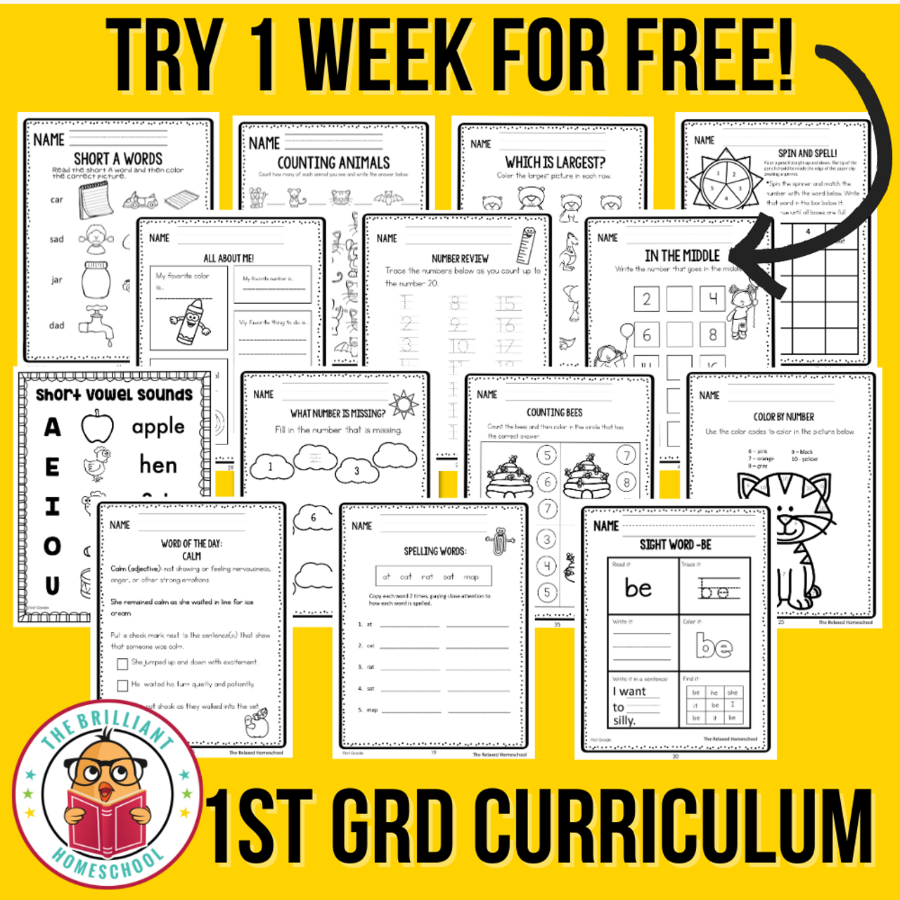 First Grade Curriculum Free Week Trial