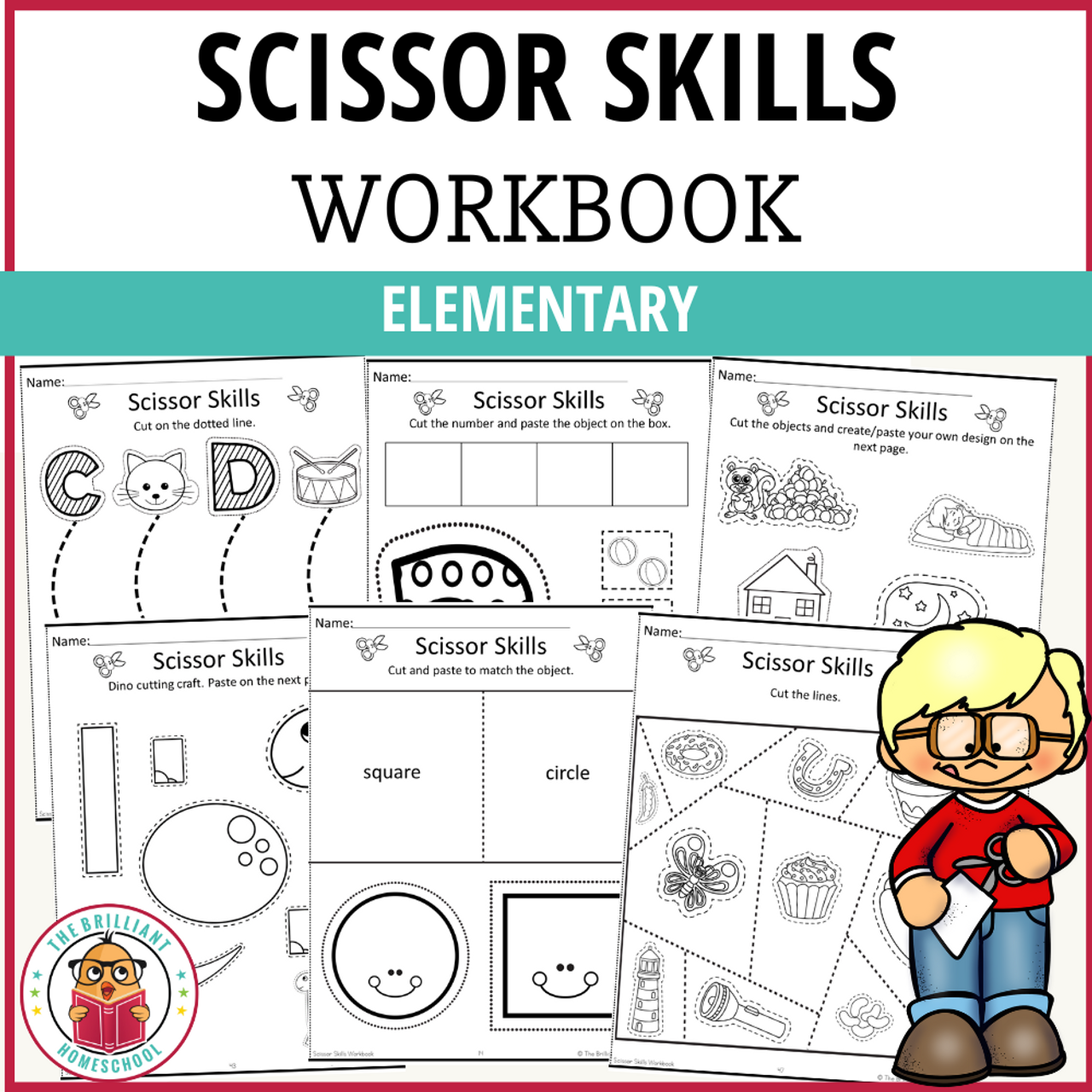 Cars Scissor Skills Printable: 40 pages Activity Book for Kids 2-8 | PDF-  8.5×11