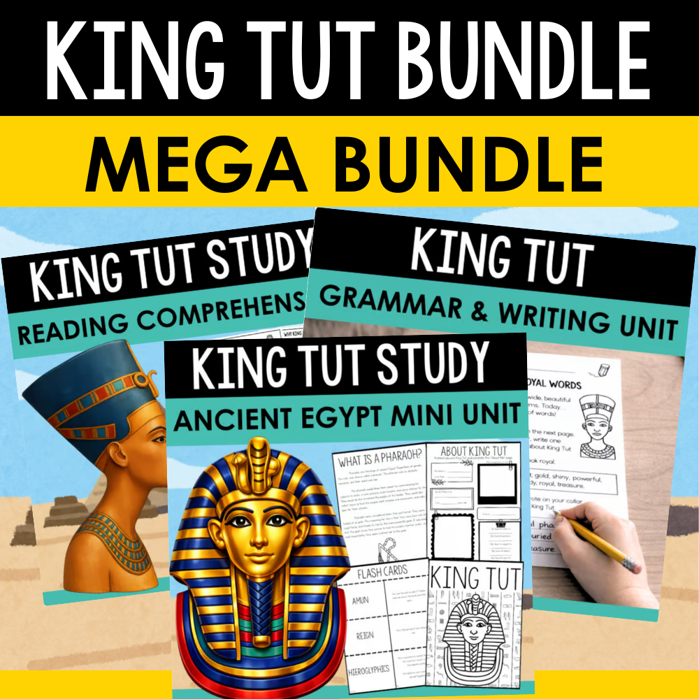 King Tut Bundle | Ancient Egypt Study, Reading, Grammar & Writing Unit