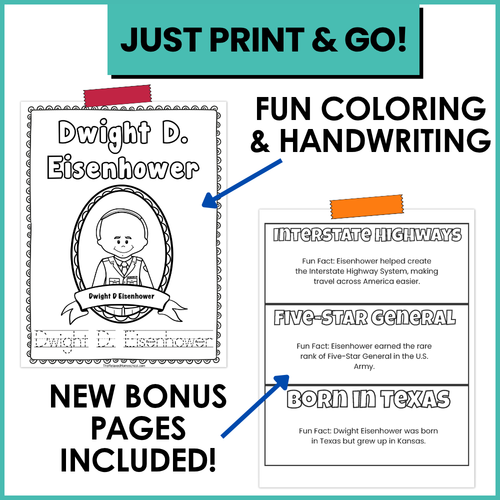 Dwight D. Eisenhower Coloring & Writing Book