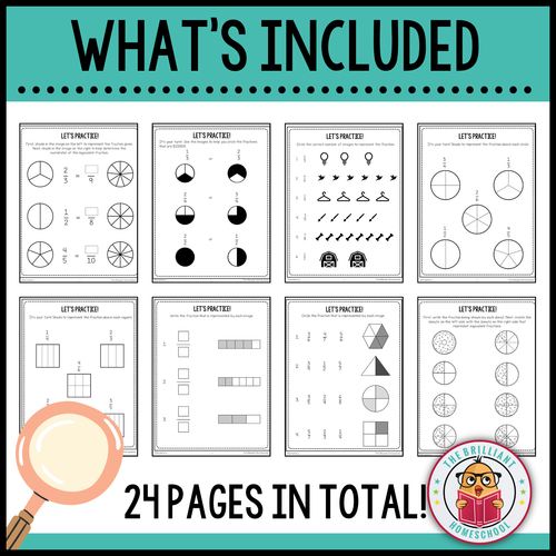 Fractions Math Practice Workbook