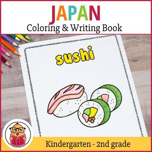 Japan Coloring and Writing Book