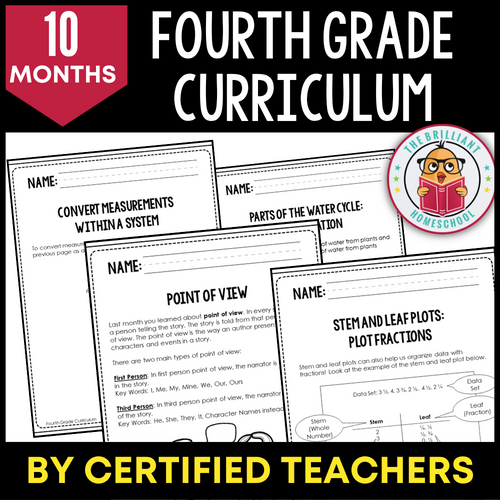 Fourth Grade Curriculum -DIGITAL COPY