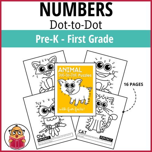 Dot To Dot - Connect The Dots Numbers - Animal Set