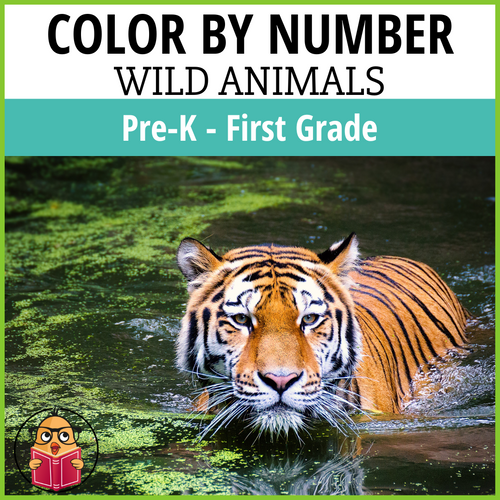 Color by Number Wild Animals