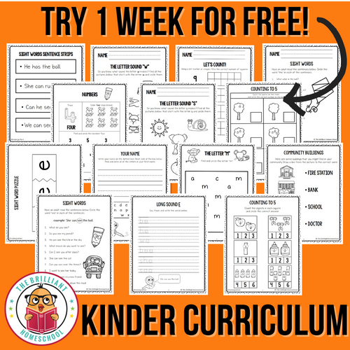 Kindergarten Curriculum Free Week Trial