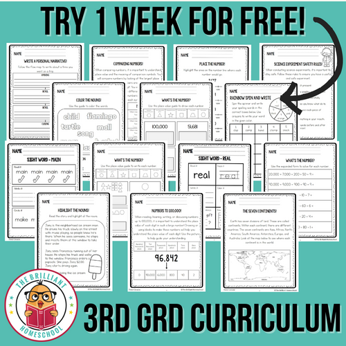 Third Grade Curriculum Free Week Trial