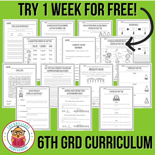 Sixth Grade Curriculum Free Week Trial