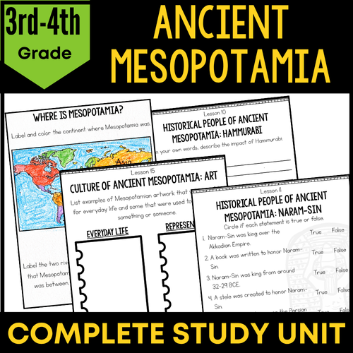 Ancient Mesopotamia Study Unit 3rd - 4th Grade