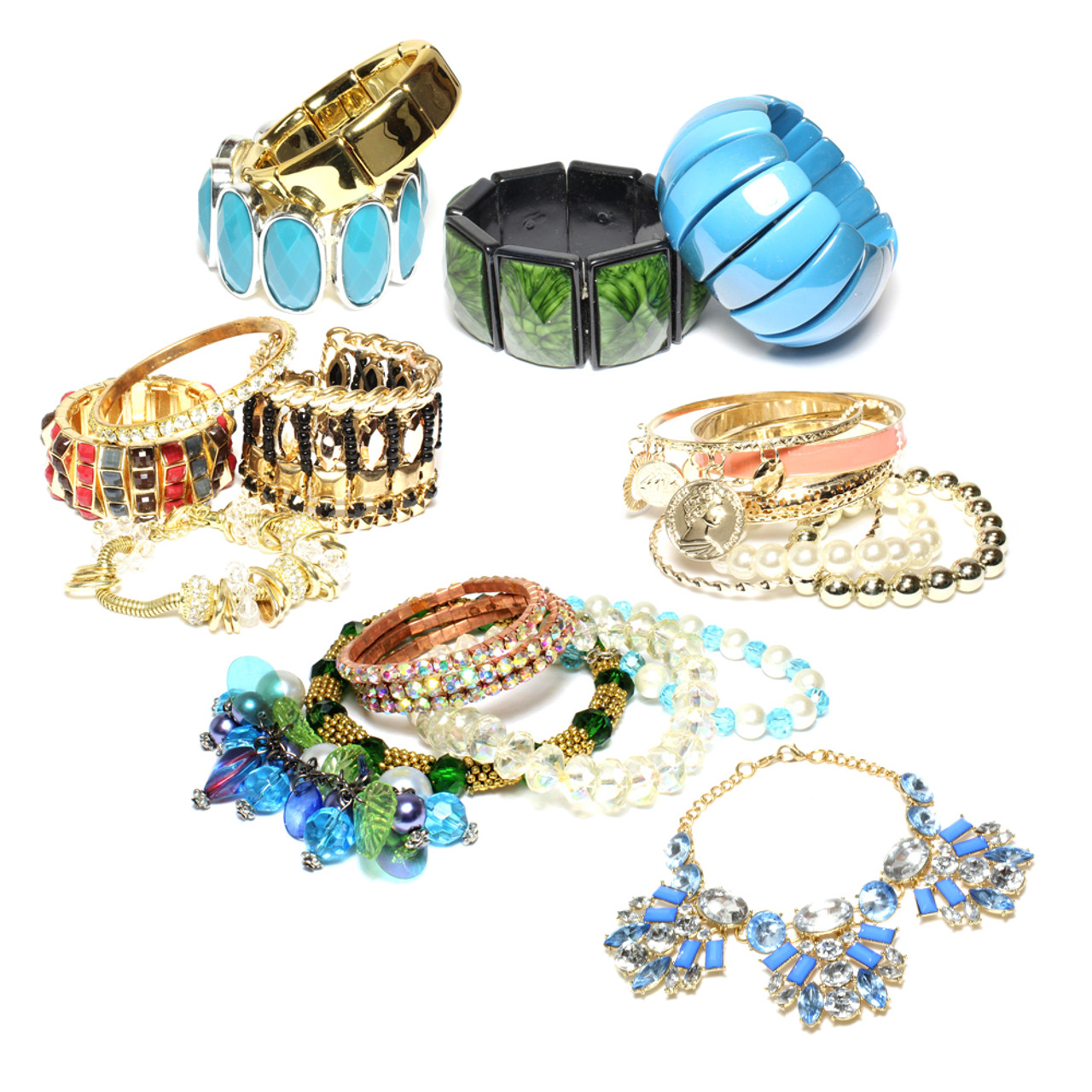 474) Fashion Rhinestone Glass Metal Women Wholesale Bracelets Cuffs Bangles  - BargainPioneer