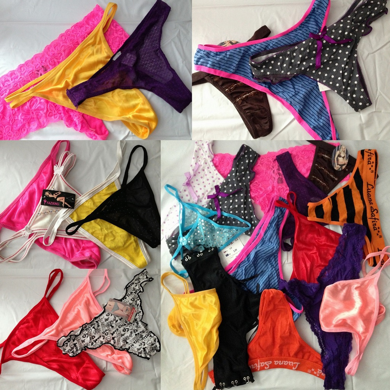 New Wholesale Lot 1 12, 48 144 Women Thongs Thong Panties Underwear  Assorted