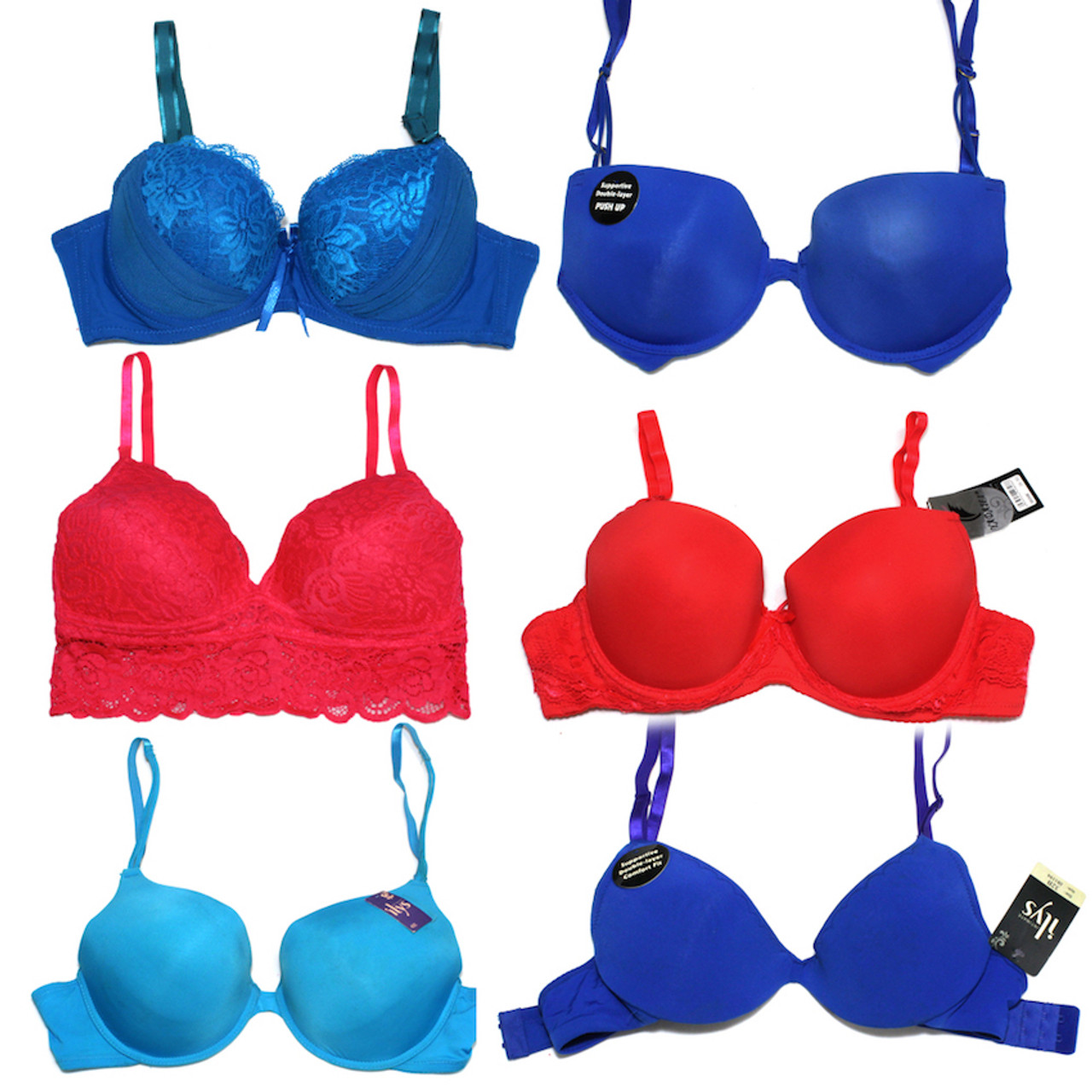 66) Women Wholesale Underwire Boost Push Up Bras Lingerie Underwear -  BargainPioneer