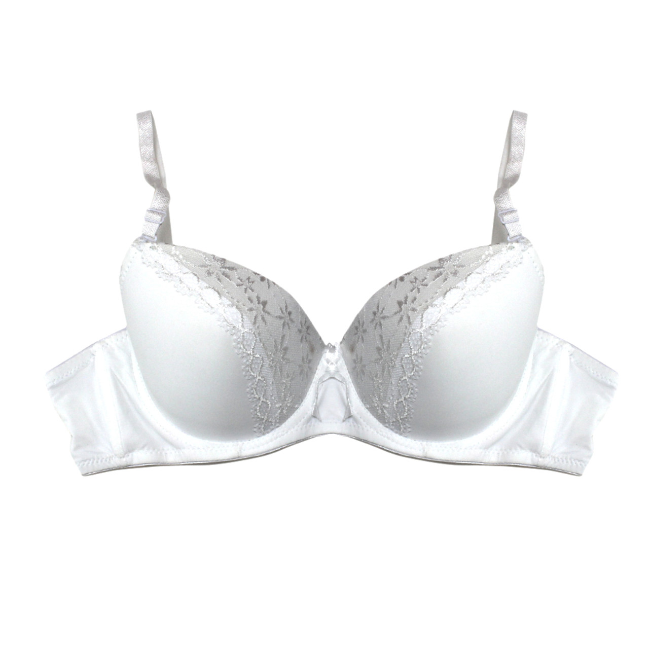 LUCHINA BRANDED WHITE PUSHUP BRA - SPANISH BRAND - UNDERWIRED