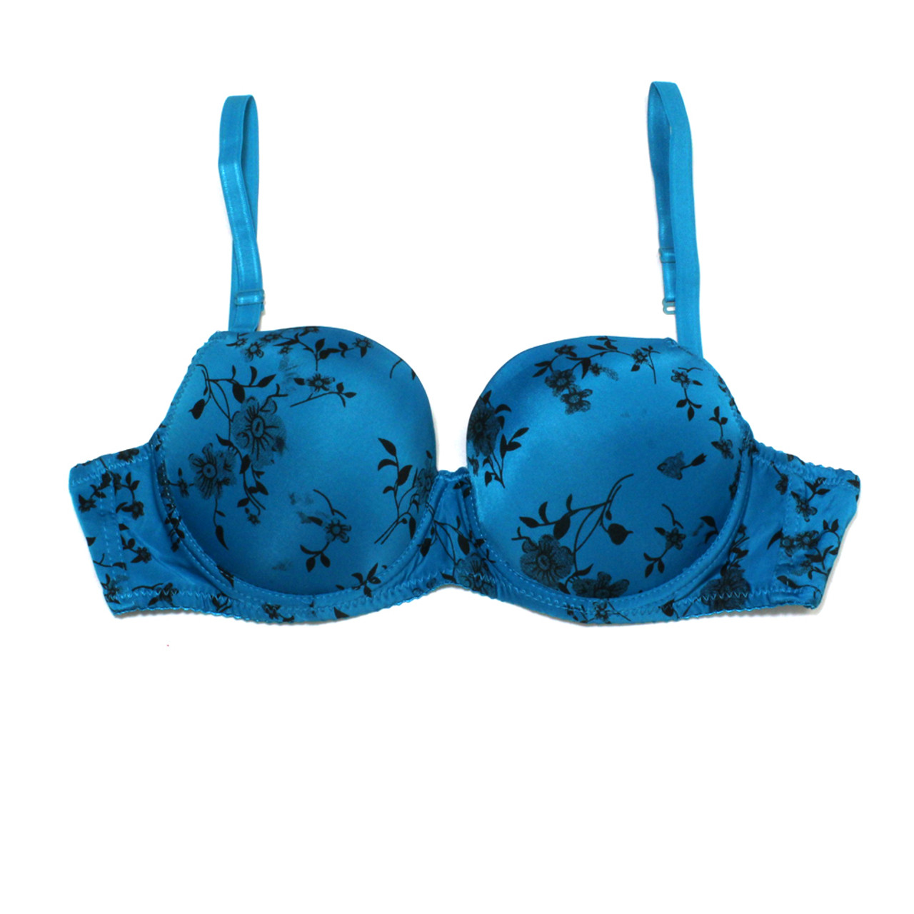 Buy Friskers Blue Printed Underwired Heavily Padded Push Up Bra O 691 05  40C - Bra for Women 7575242
