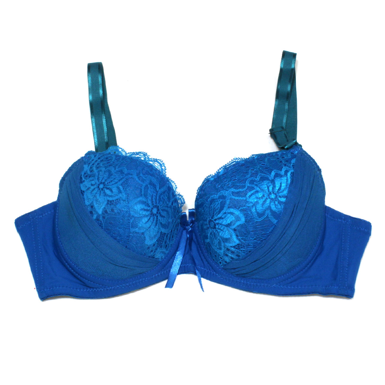 YUANCHNG Plus Size 38D-48D Bra Set Lingerie Non-Foam Cup Push Up Brassiere  Floral Print Bra High-Waist Panties Set Blue : : Fashion