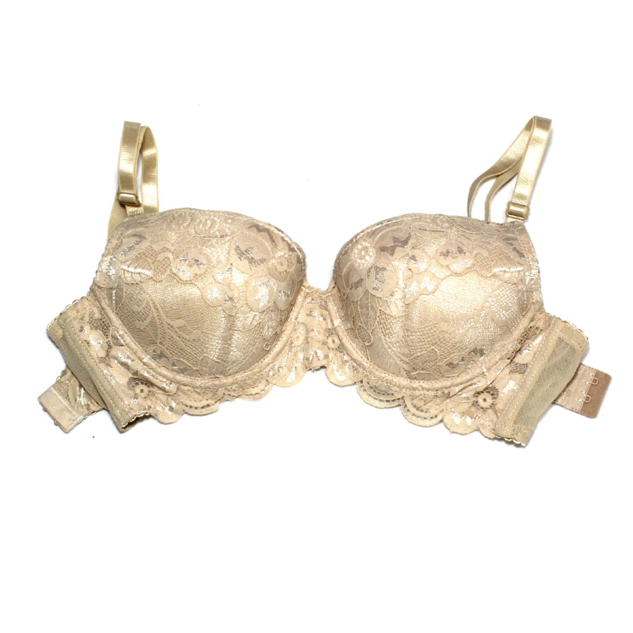  FLORES PURE WONDER Womens Balconette Lingerie Adjustable  Support Push Up Bra (Beige, 32B) : Clothing, Shoes & Jewelry