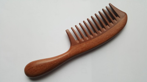 Red Wide Teeth Comb w/ Handle