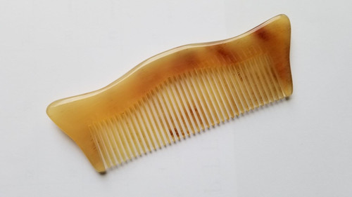 Vintage Style Sheep Horn Comb Fine Teeth with a jade like color