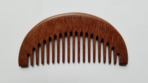 Red Half Moon Shaped Natural Wood Comb. Birthday Gift