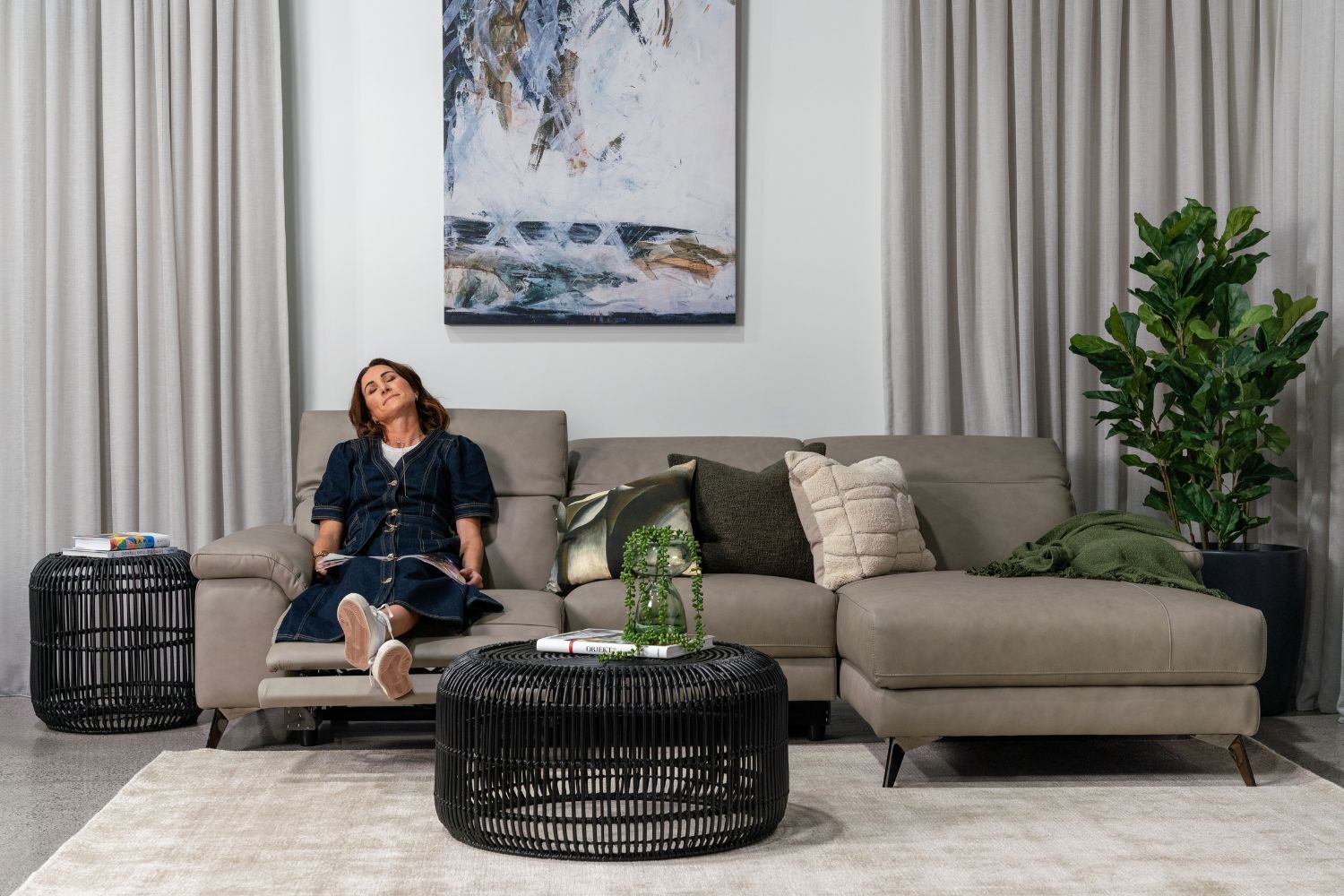 Tate Power Reclining Sofa with footrest extended