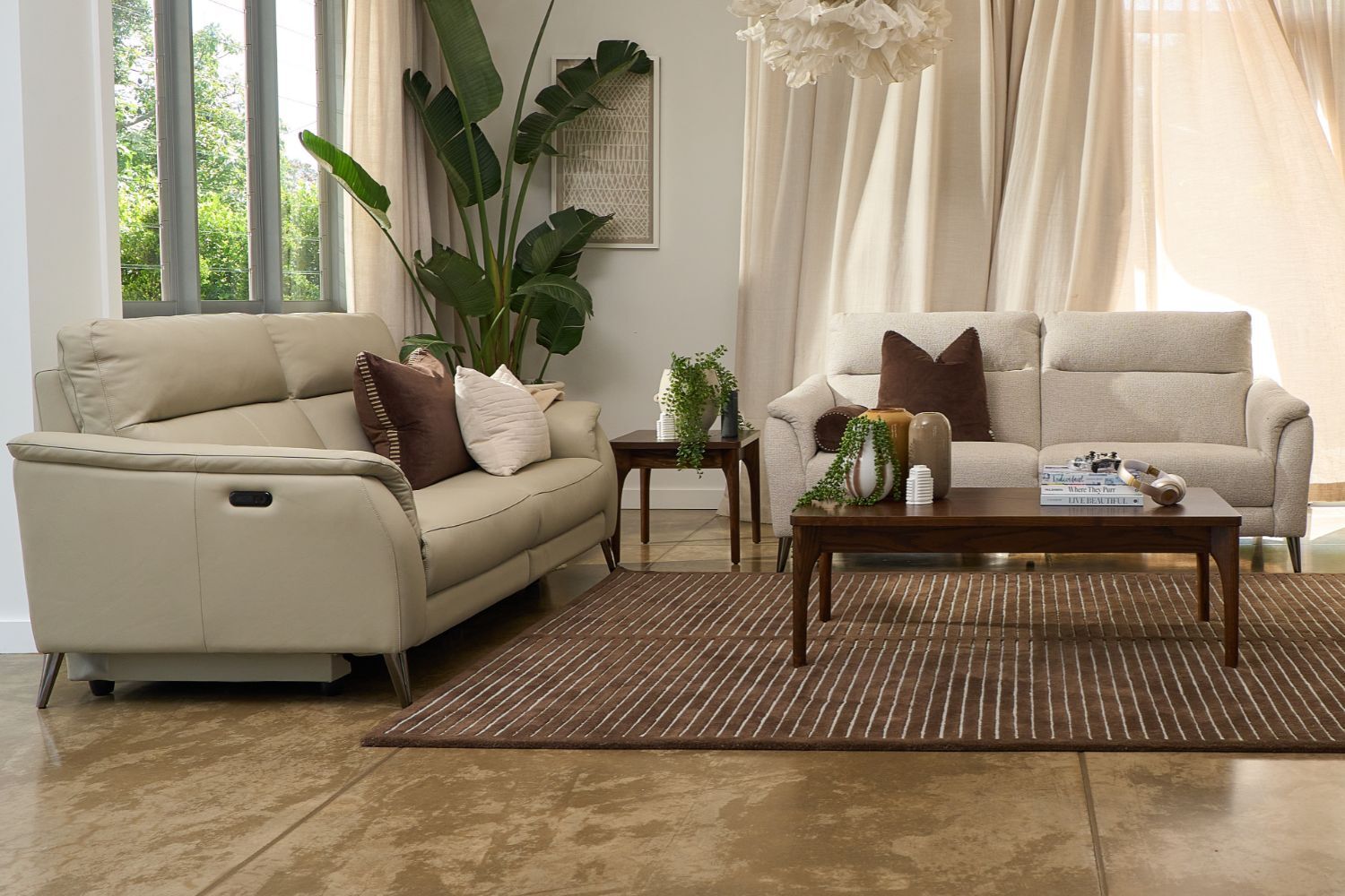Bailey Sofas styled in a small apartment living room
