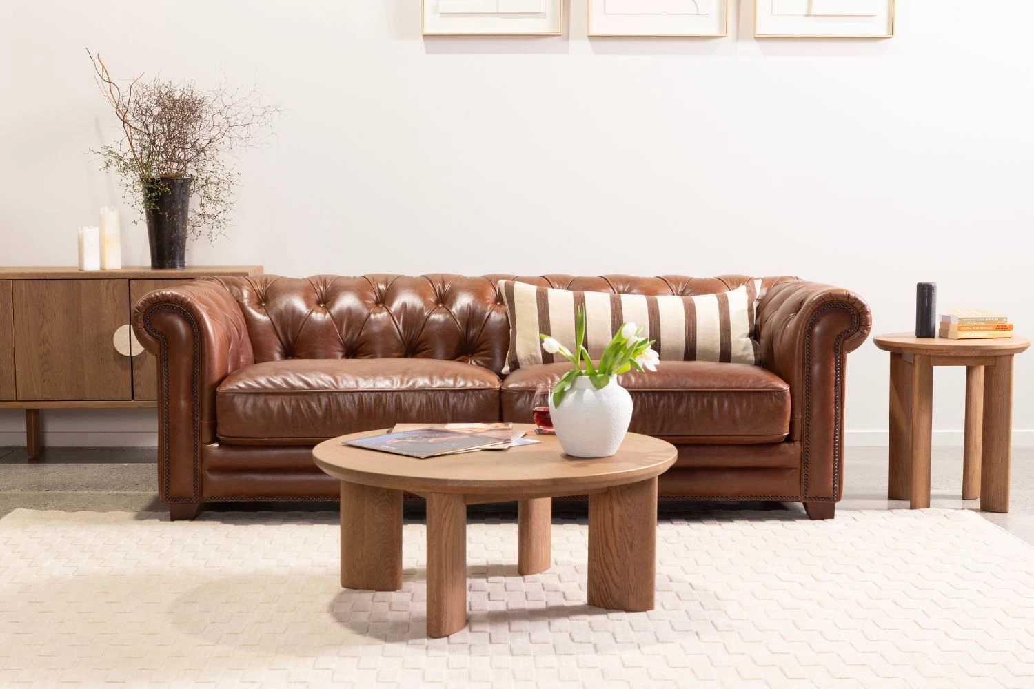 Harrison timber dining setting in an open plan living space