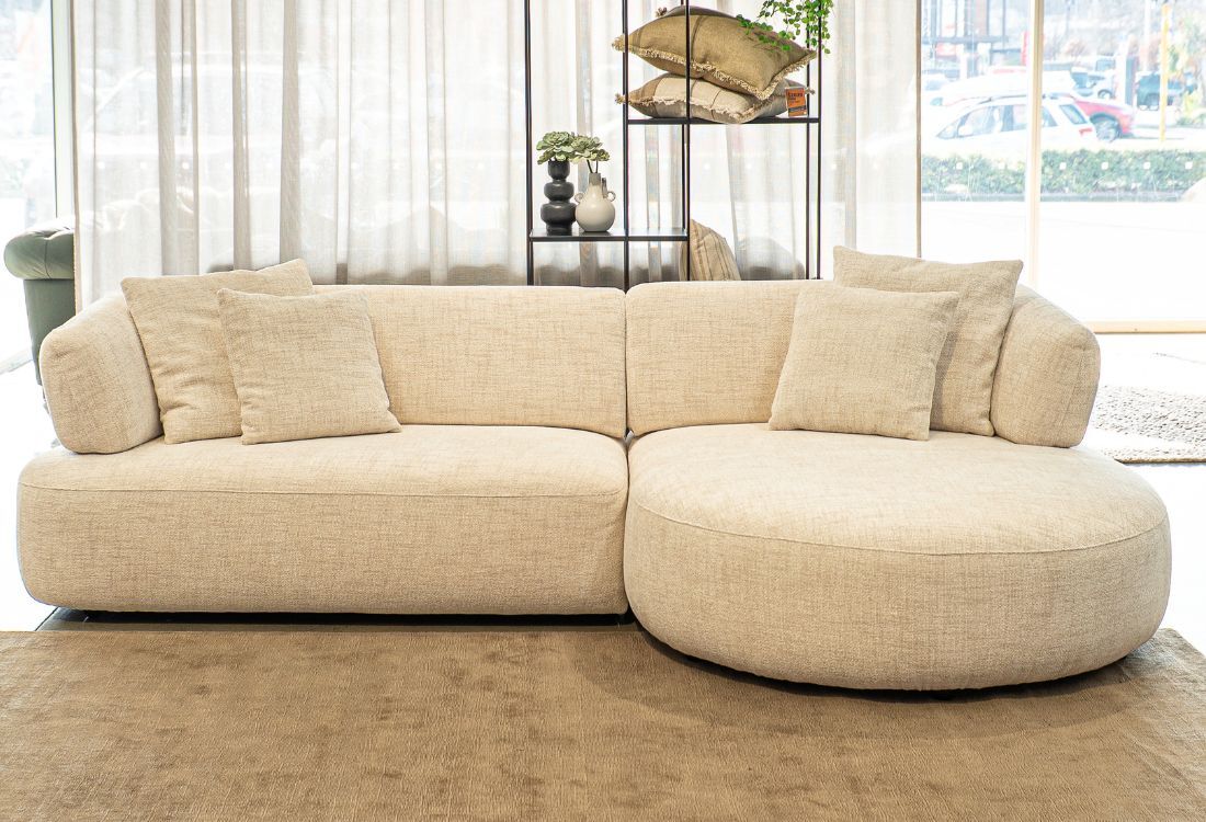 Carmen 3 Seater with Curved Chaise LHF with Adjustable Back in Fabric