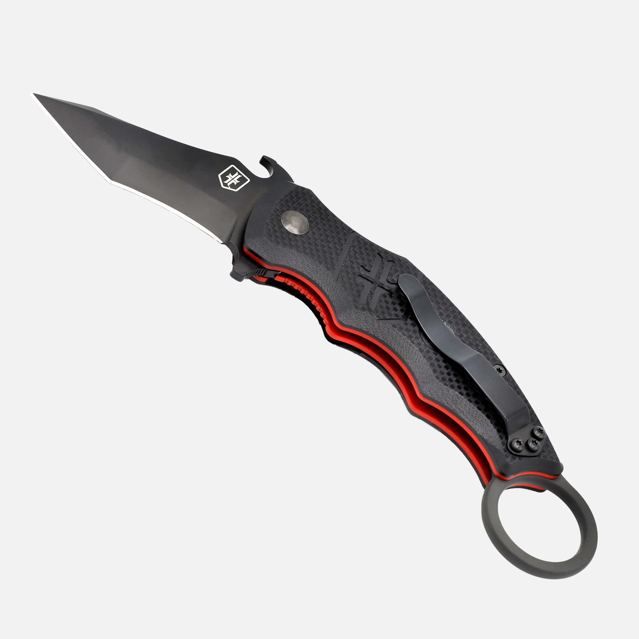 WPS & Fox Karambit Knife | Black & Red EDC Blade | Warrior Poet