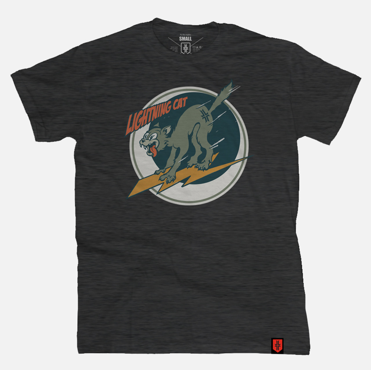 Lightning Cat T-shirt - Charcoal