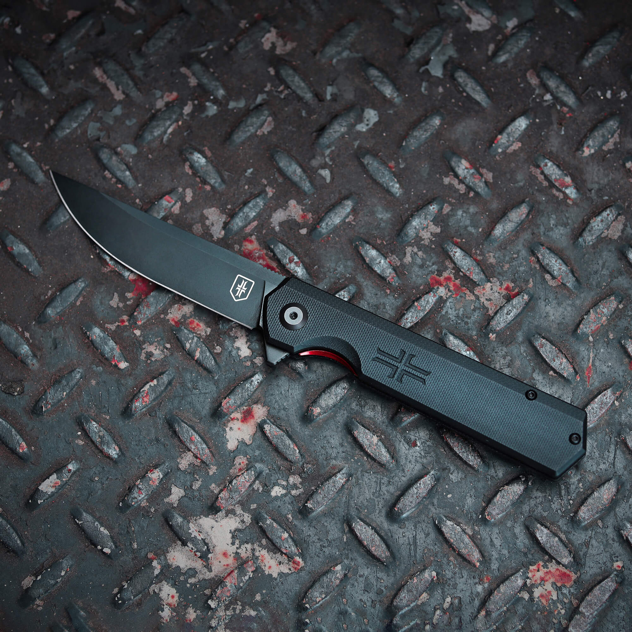 The Nero: Black Lock Folding Knife/Blade With Tip-Up Carry Pocket Clip