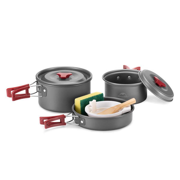 Naturehike 2–3 Person Aluminium Camping Cookware Set