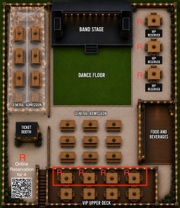 OPTION A: Upper Deck Rail Edge -  VIP RESERVED SEATING  TABLE FOR 4  - PICK YOUR SHOW - Only 4 tables available
