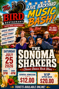 The Sonoma Shakers-  $12.00 General Admission - LOWER DECK - First Come First Serve Seating