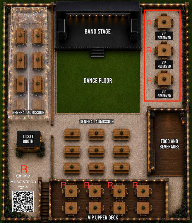 OPTION B: Stage Left - VIP RESERVED SEATING  TABLE FOR 4 -  PICK YOUR SHOW   - Only 3 tables available