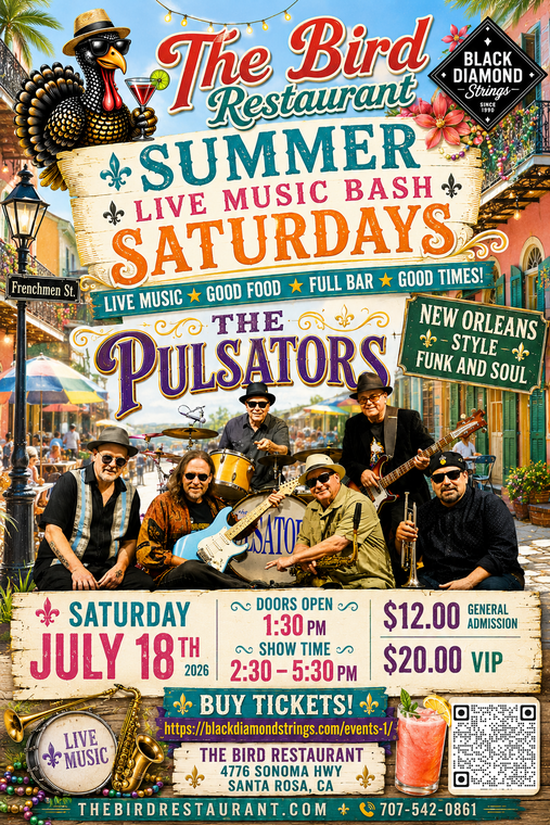 OPTION C: The Pulsators-  $12.00 General Admission - LOWER DECK - First Come First Serve Seating