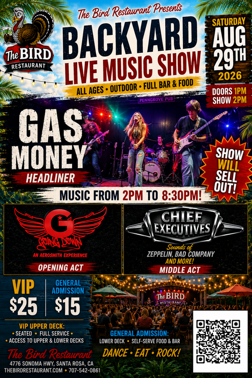 GAS MONEY- $25.00 VIP Upper Deck Service -First Come First Serve Seating - Print receipt and present at WILL CALL - Tickets are not mailed