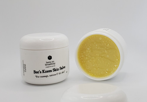 Bee's knees skin salve, made with bees wax. good for healing dry, chapped, cracked skin.