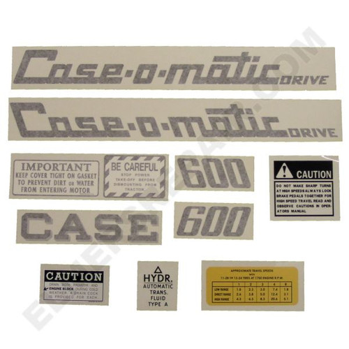 ER- VC132 Case 600 (B Series) Decal Set