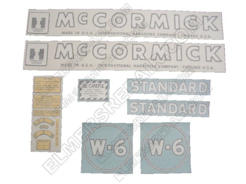 ER- VI141 IH McCormick Farmall W6 Decal Set