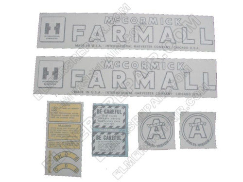 ER- VI184 IH McCormick Farmall Super A Cultivision Decal Set