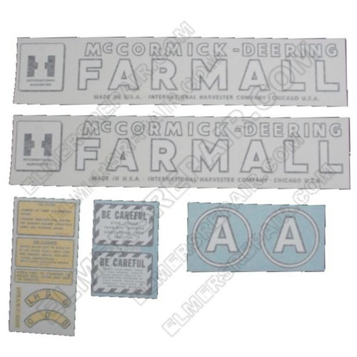 ER- VI281 IH McCormick-Deering Farmall A Decal Set