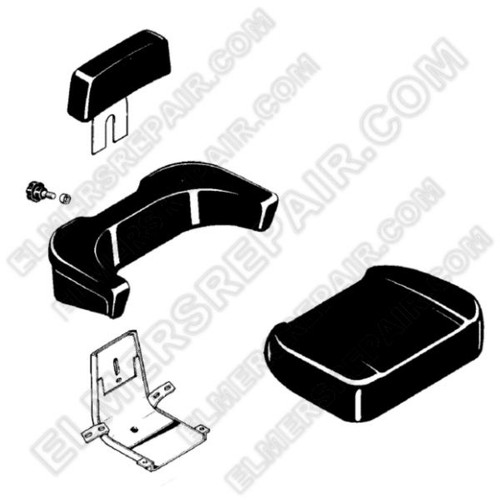 ER- 30DELUXE     3pc Rebuilt Black Vinyl Seat Cushion Set