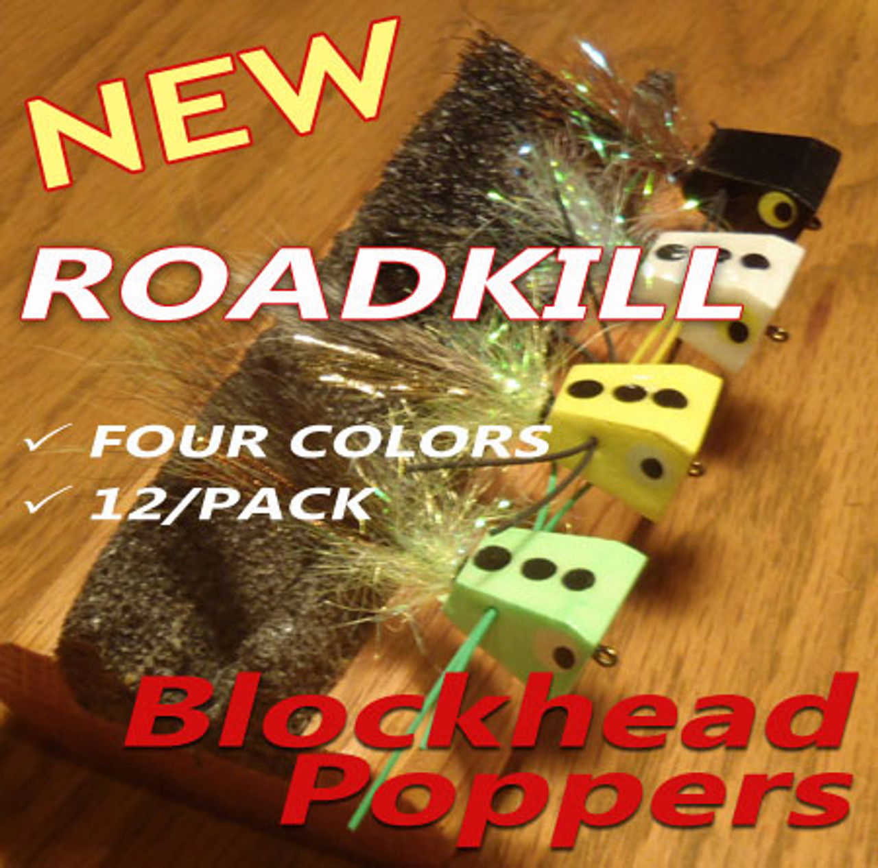 Roadkill Blockhead Poppers - 12/pack - 4 Colors - 3 Sizes