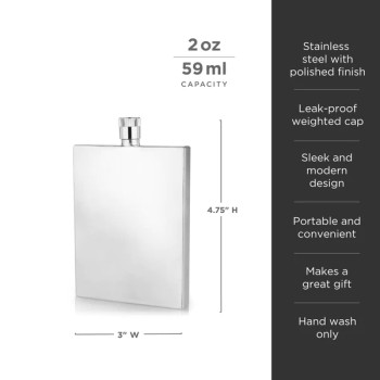Stainless Steel Slim Flask by Viski