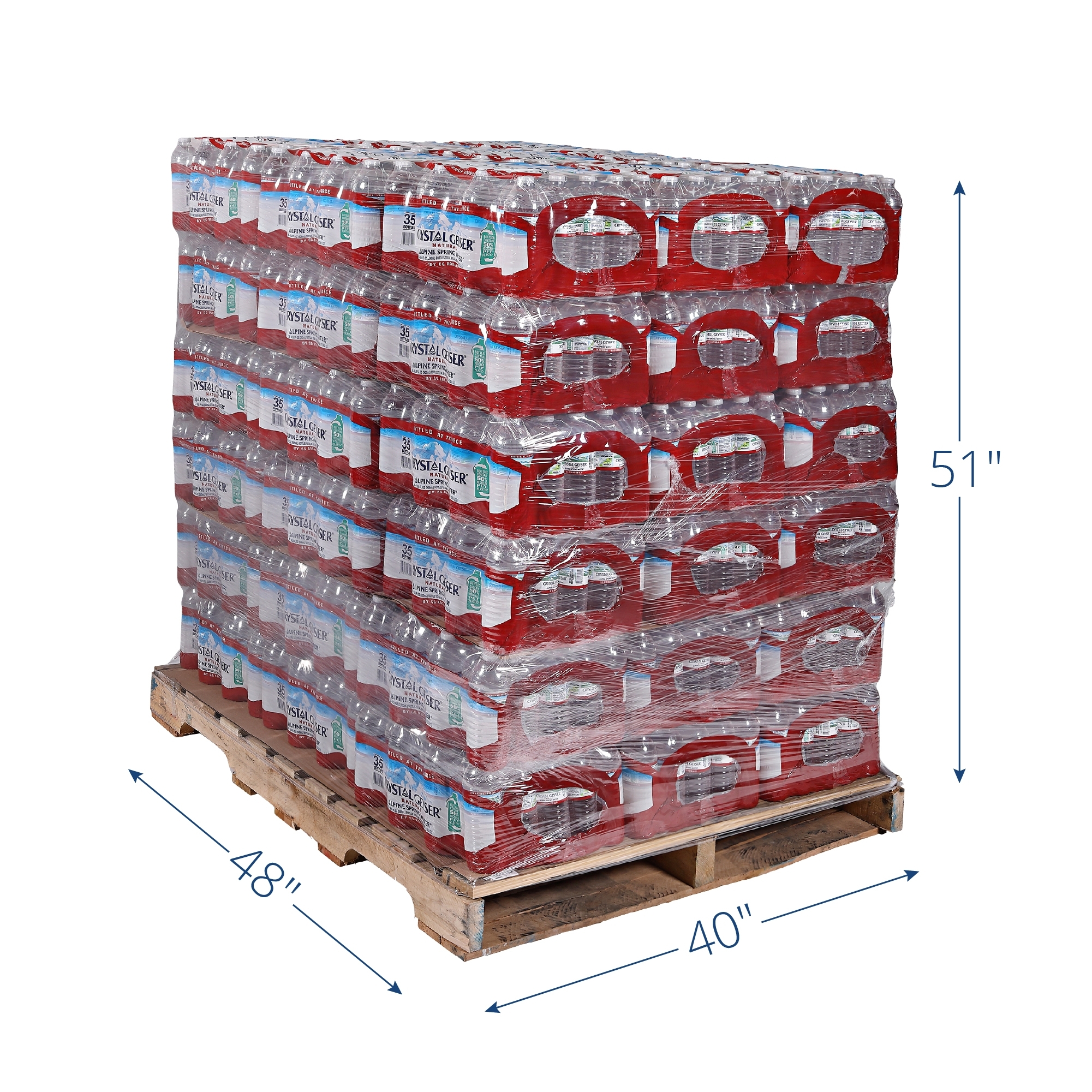Crystal Geyser pallet detail