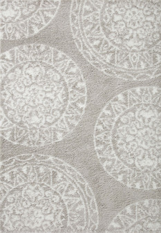 Loloi II Bliss Shag Grey  White 18 x 18 Sample Rug (2)