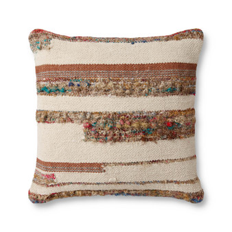 Loloi PLL0074 Ivory  Multi 22 x 22 Cover wDown Pillow