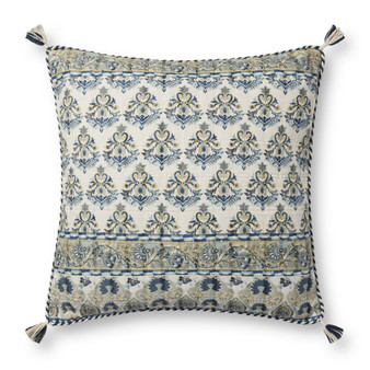 Loloi PLL0114 Blue  Multi 22 x 22 Cover wDown Pillow
